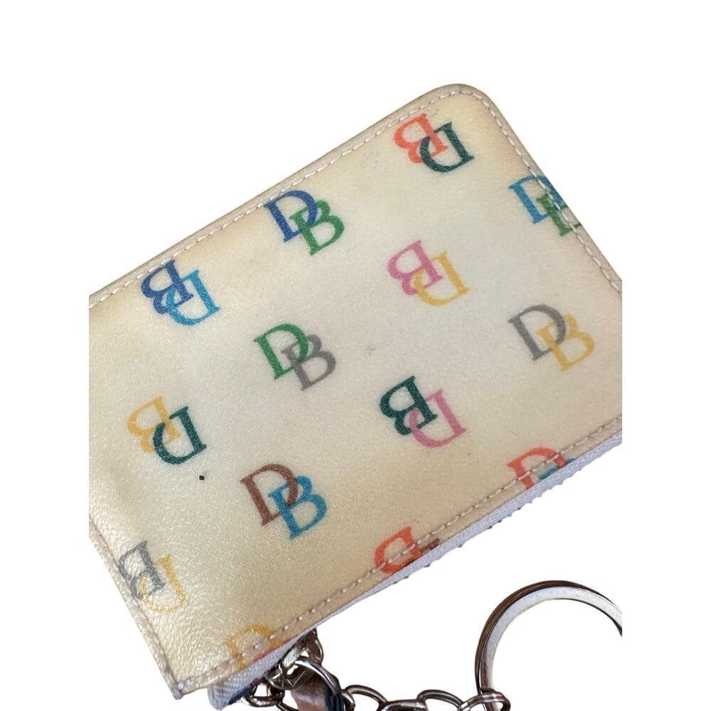 Vintage Dooney & Bourke Zipper Coated Canvas Leather Key Ring Coin Pouch - Picture 3 of 6